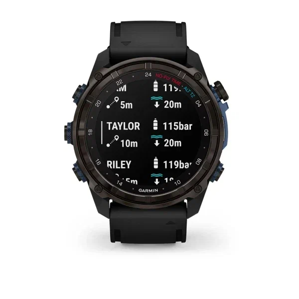 Умные часы Garmin Descent Mk3i, 51mm, Titanium Carbon Gray, DLC, Black Silicone Band, Dive Computer