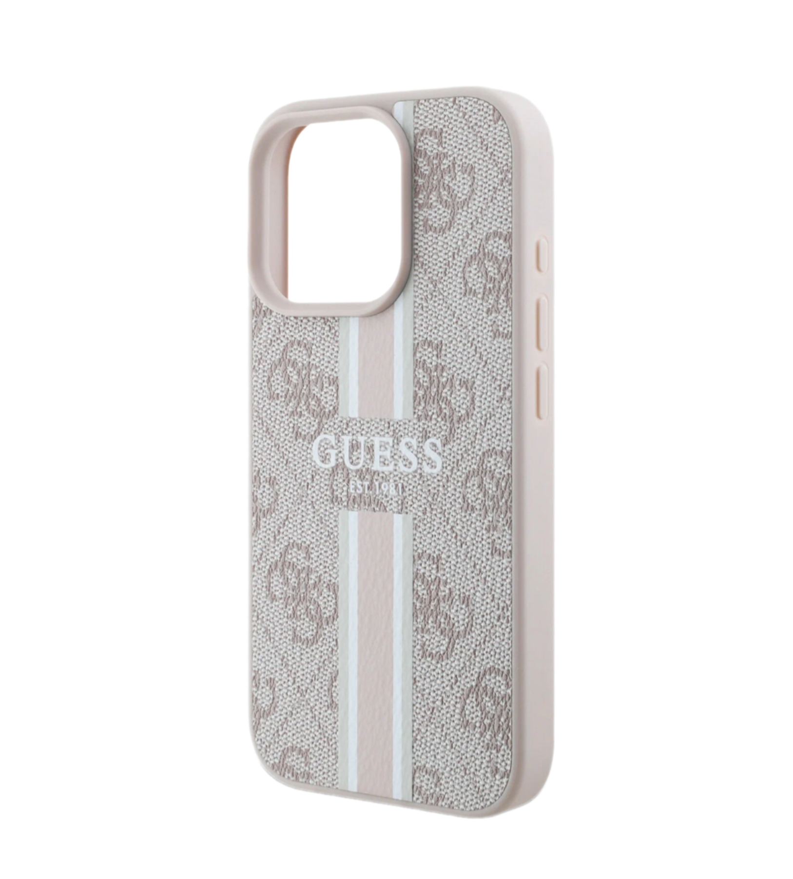 Чехол Guess PU 4G Stripes (MagSafe) для iPhone 16 Pro, Розовый