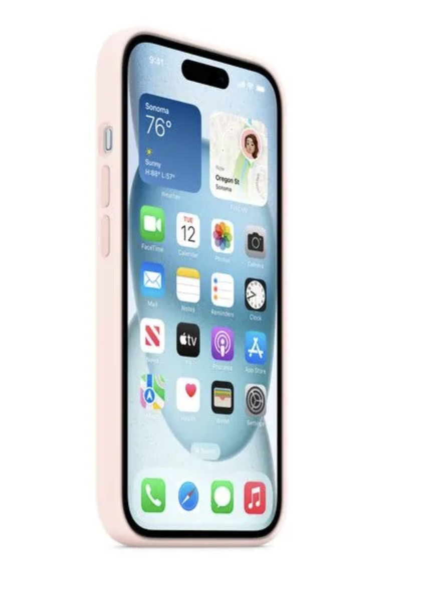 Чехол SILICONE CASE MagSafe с анимацией для iPhone 15 Розовый