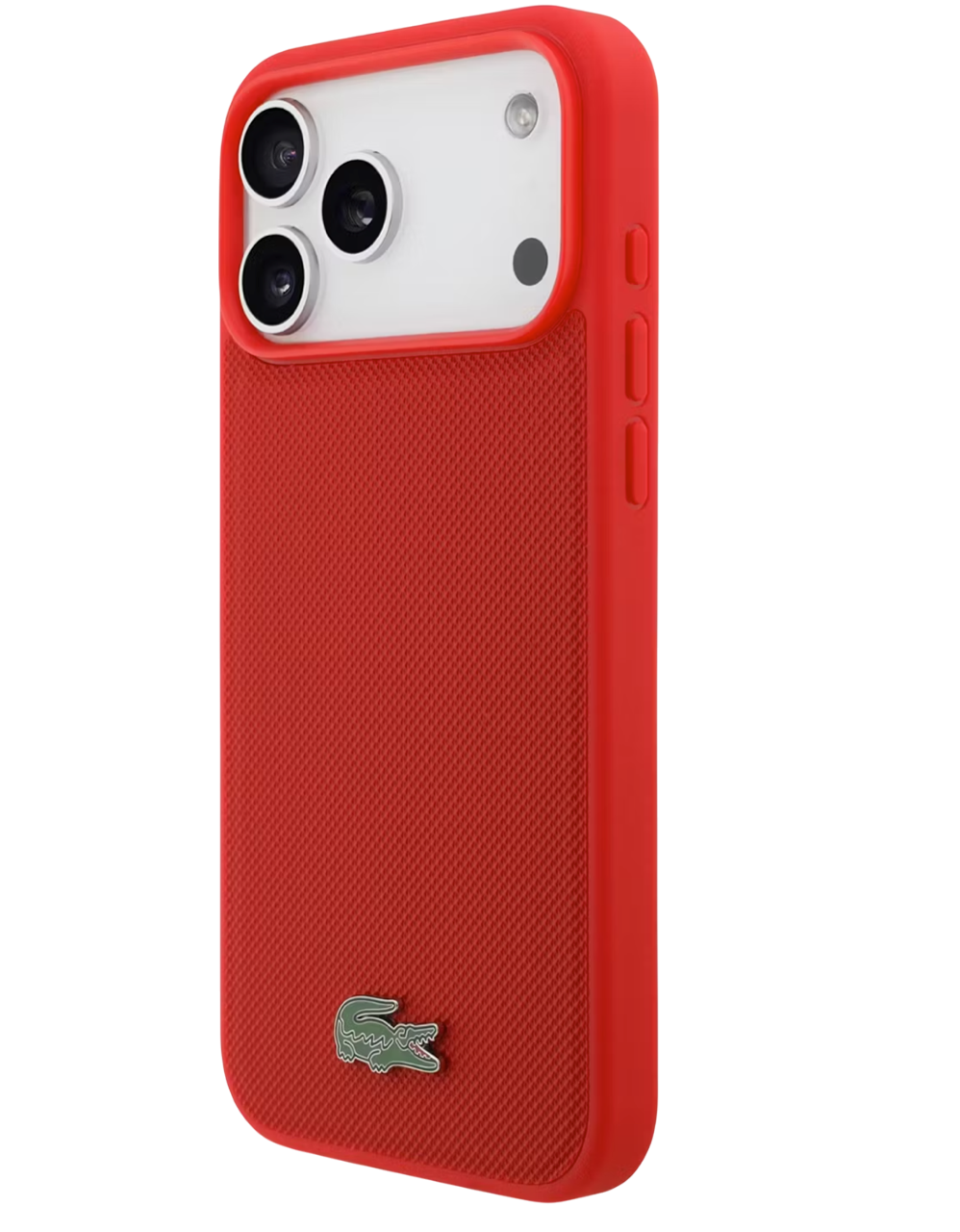 Чехол Lacoste iPhone 17 Pro Max PVC Metal Lacquer logo, MagSafe, Красный