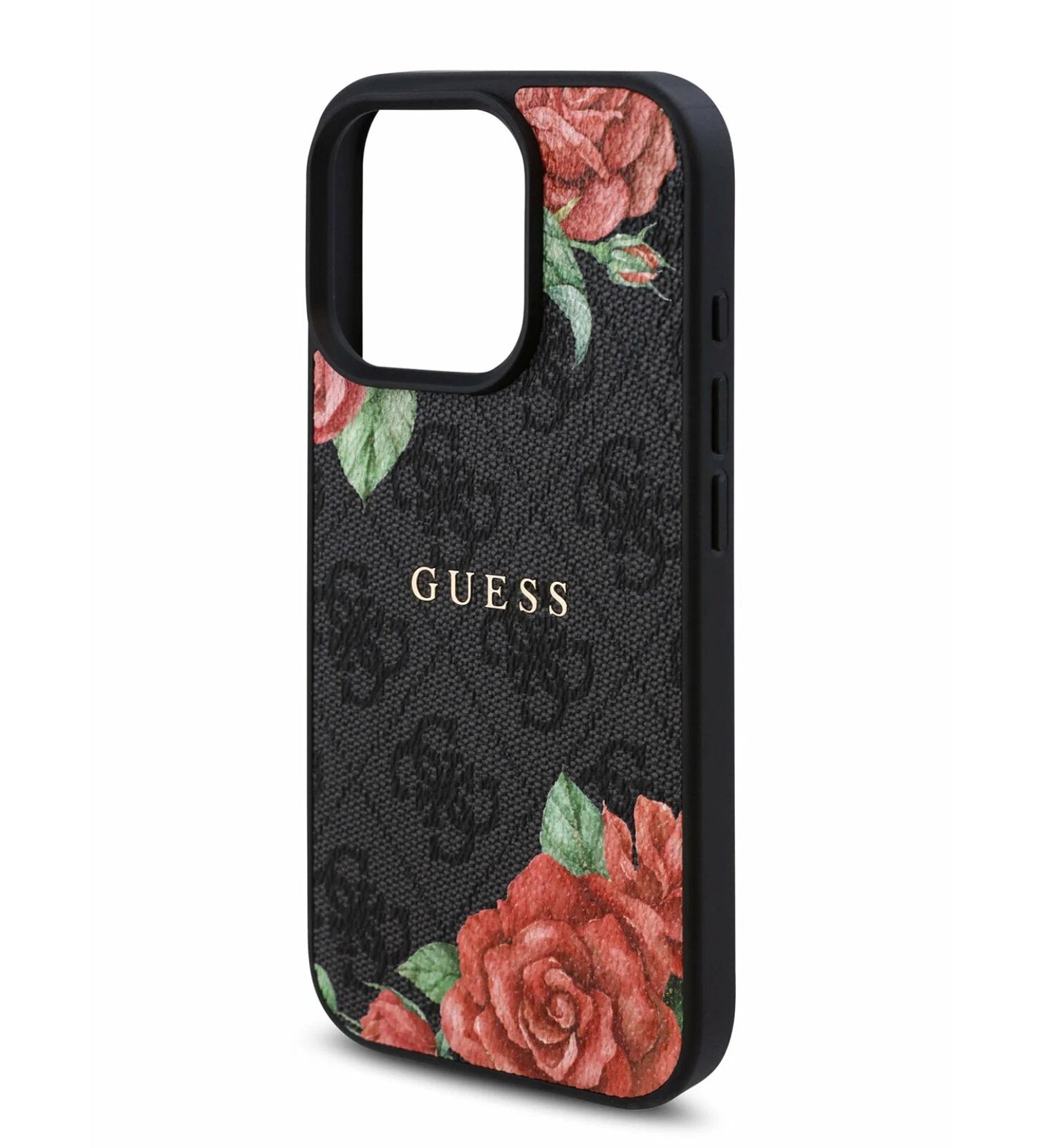 Чехол Guess PU Flowers Roses Hard с MagSafe для iPhone 16 Pro Max, Черный