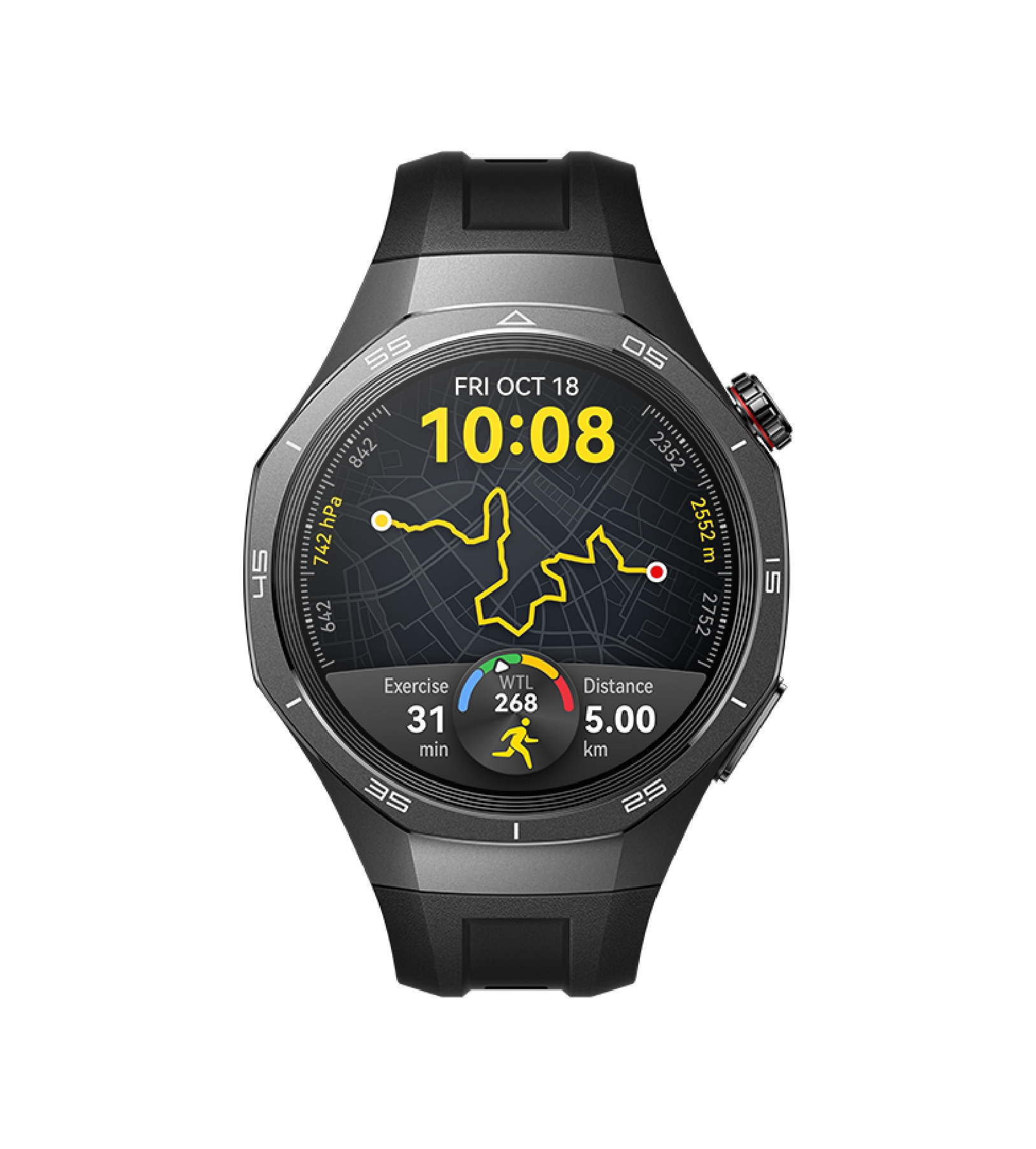 GT 5 Pro, Черный ремешок, 46 мм из фторэластомера