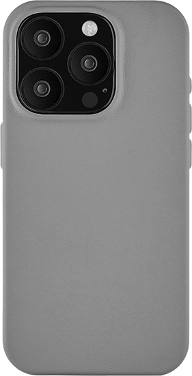 Чехол защитный uBear Capital для iPhone 15 Pro, Натуральная кожа c MagSafe, Серый