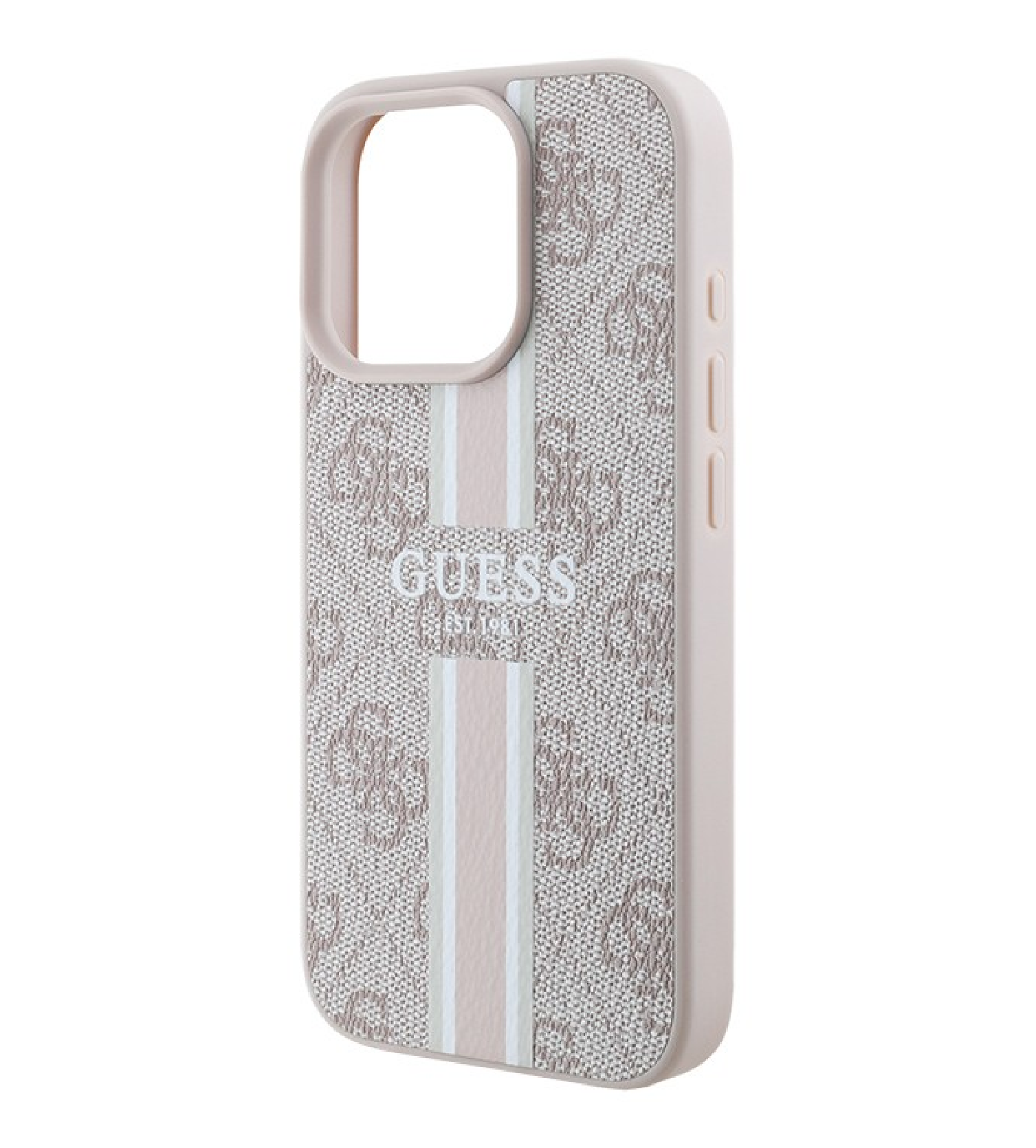 Чехол Guess PU 4G Stripes Hard с MagSafe для iPhone 16 Pro Max, Розовый