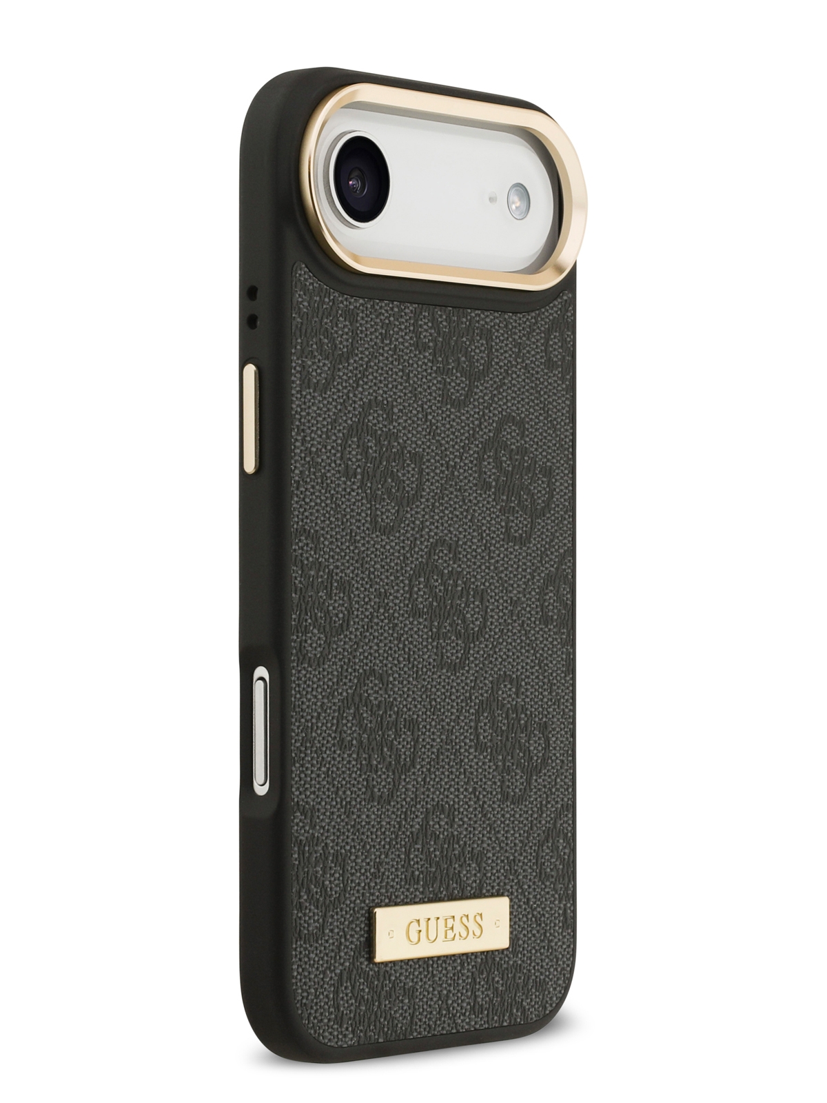 Чехол Guess iPhone Air PU 4G Plate metal logo and Gold camera Hard Black, MagSafe, Коричневый