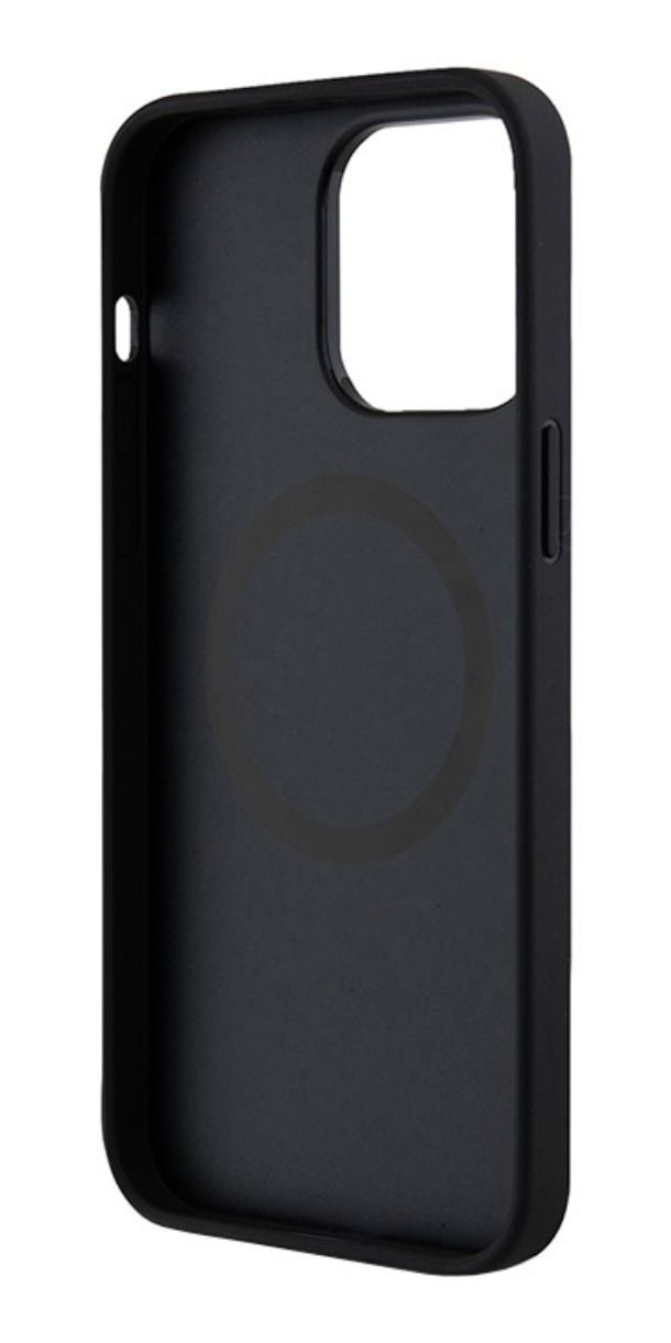 Чехол U.S. Polo для iPhone 16 Pro Max, PU Круглый двойной логотип лошади MagSafe, Черный 