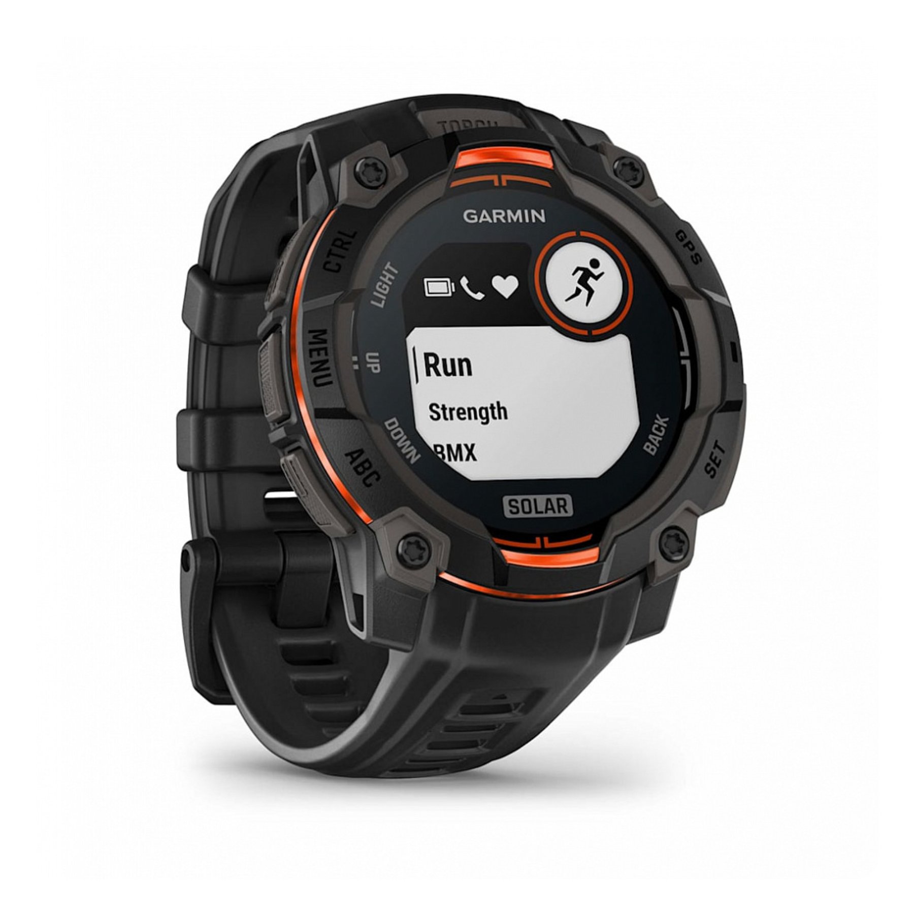 Garmin Instinct 3 45 мм, Солнечный черный с черным силиконовым ремешком
