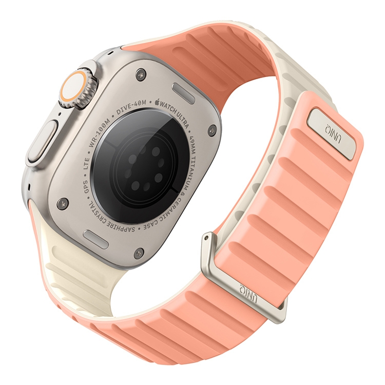 Ремешок Uniq для Apple Watch 49/46/45/44 mm Revix EVO reversible Magnetic Crepe, Розовое золото