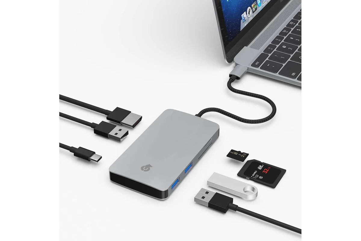 Ubear Hub Link 7 в 1 для устройств с разъемом USB-C, Серебристый