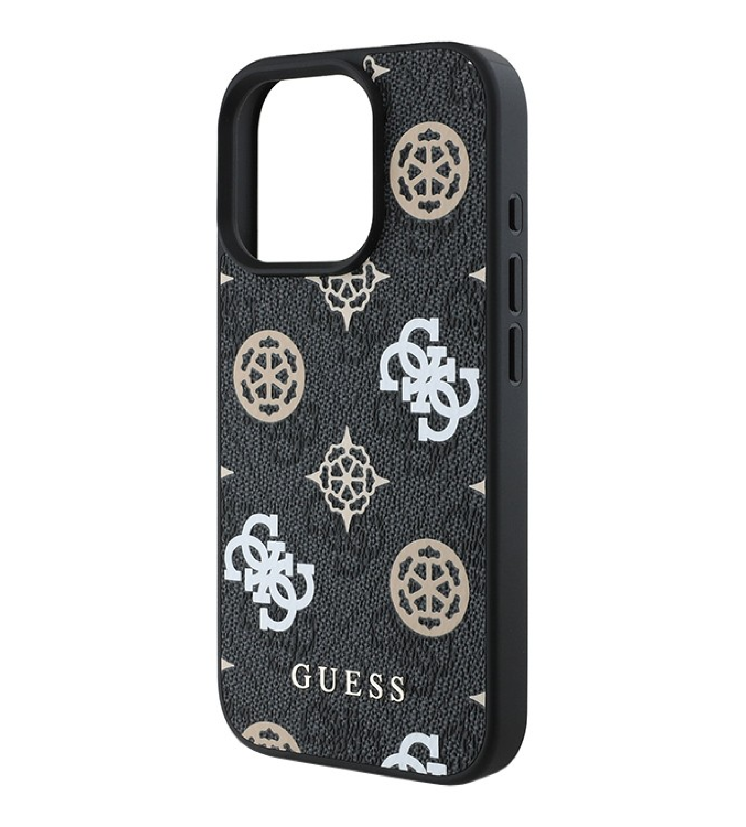 Чехол Guess PU 4G Colored Peony Hard с MagSafe для iPhone 16 Pro Max, Черный
