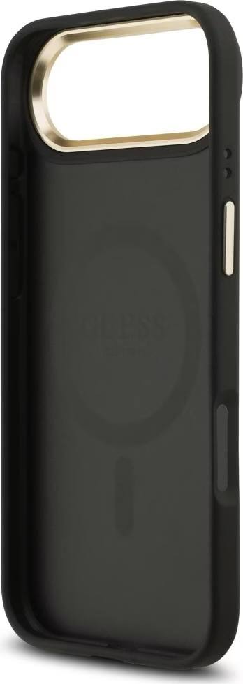 Чехол Guess iPhone Air PU 4G Diamond metal logo Gold camera Hard Black, MagSafe, Черный