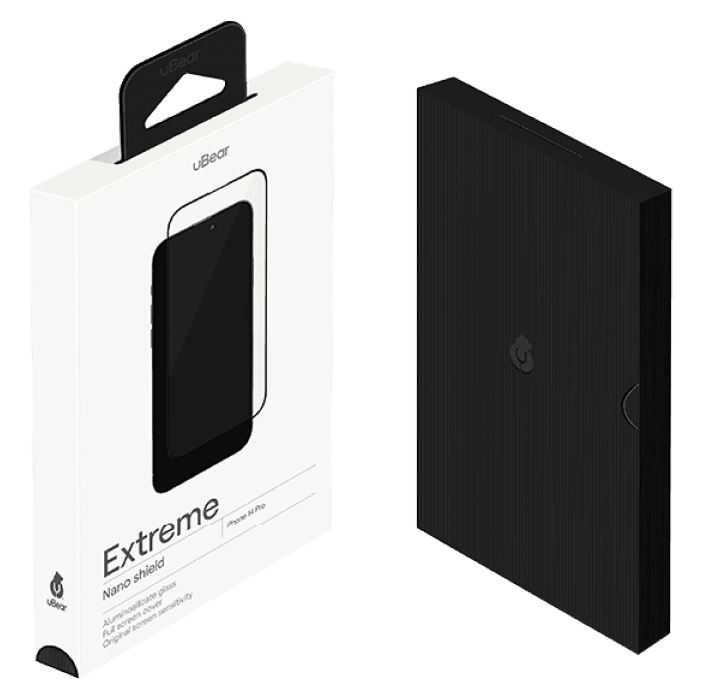 Защитное стекло Ubear Extreme Nano для Apple iPhone 14 Pro, Черная рамка