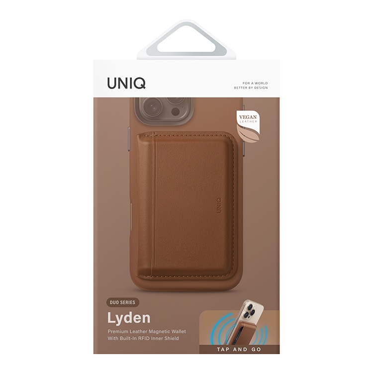Чехол-бумажник Uniq Lyden DS Magnetic RFID-blocking wallet, Карамель