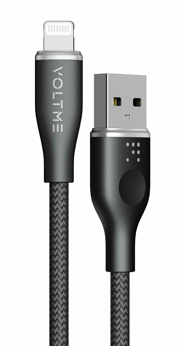 VOLTME RUGG USB A+Lighting 3A 30 Вт 1.2м 30W, Нейлон, Черный