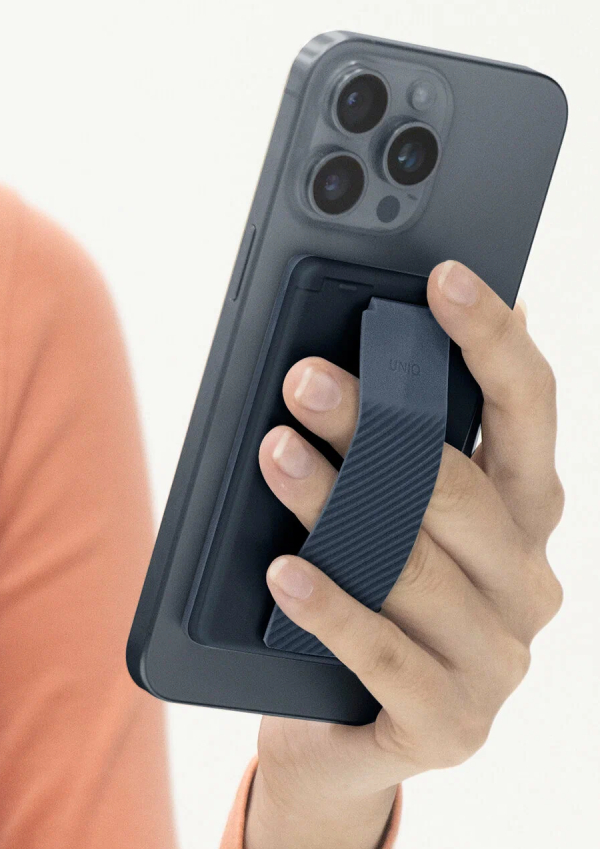 Чехол-бумажник Uniq Heldro ID с ремешком и подставкой, Штормовой синий