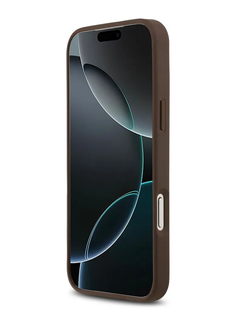 Чехол Guess iPhone 17 Pro PU Flowers Roses Hard Brown, Magsafe, Коричневый