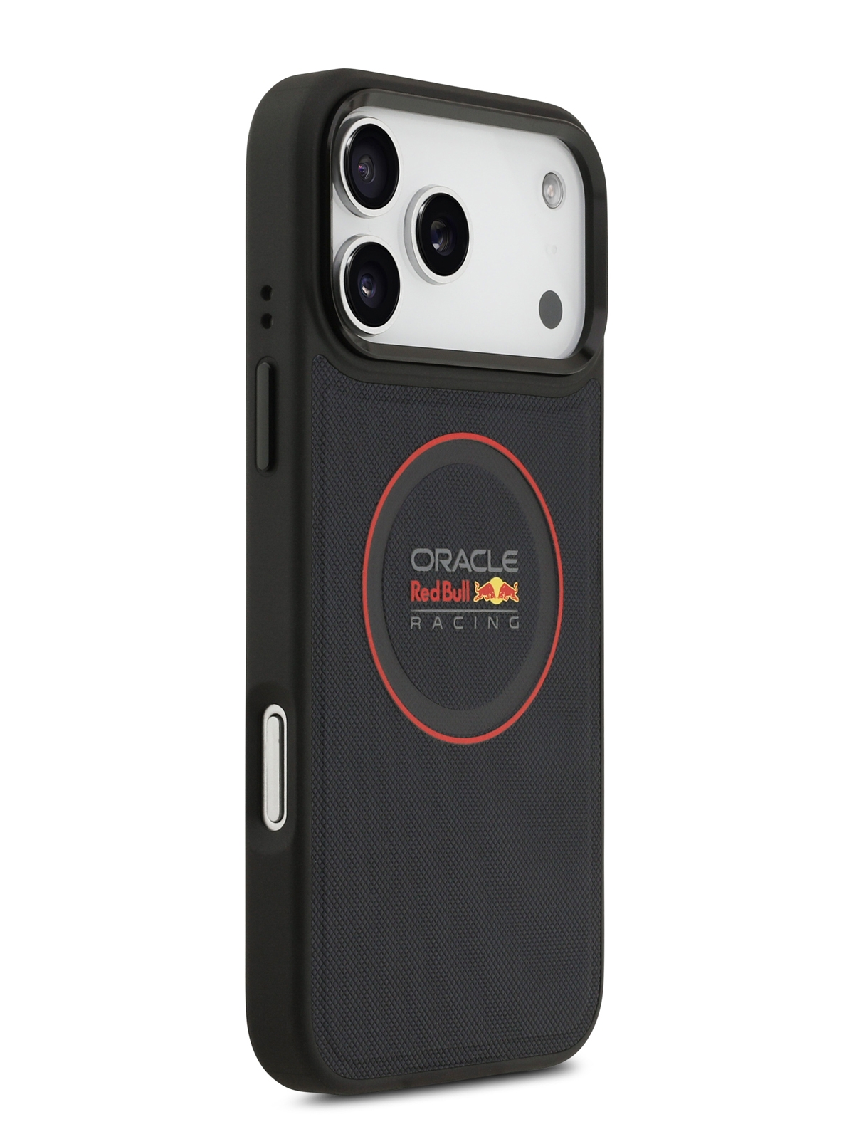 Чехол Red Bull для iPhone 17 Pro Max PU Meshed with Ring and Metal camera Hard, MagSafe, Черный