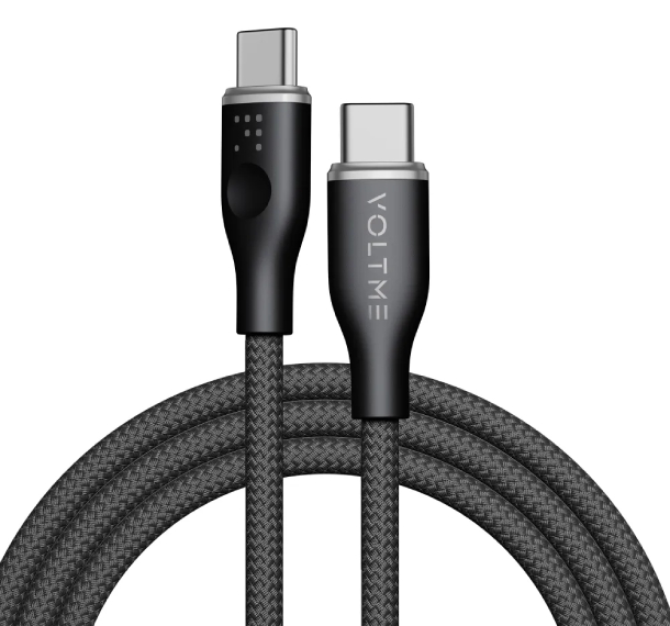 VOLTME RUGG USB C+Type-C- 3A 60 Вт 1м Нейлон, 60W, Черный