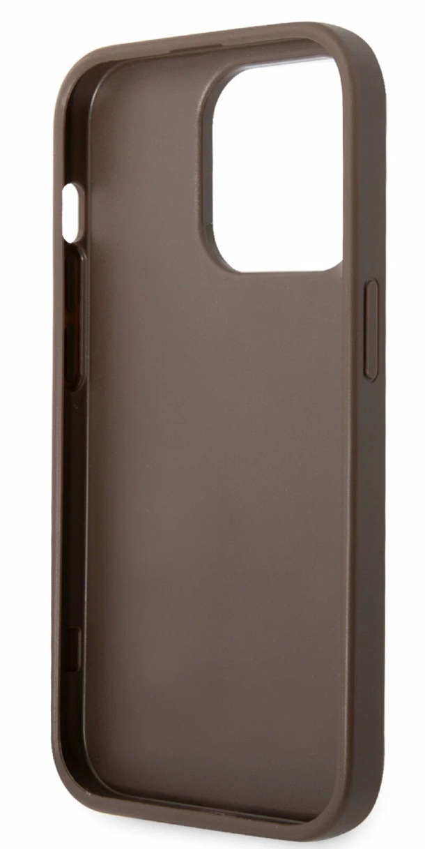 Чехол Guess для iPhone 15 Pro, PU 4G большой металлический логотип, Коричневый