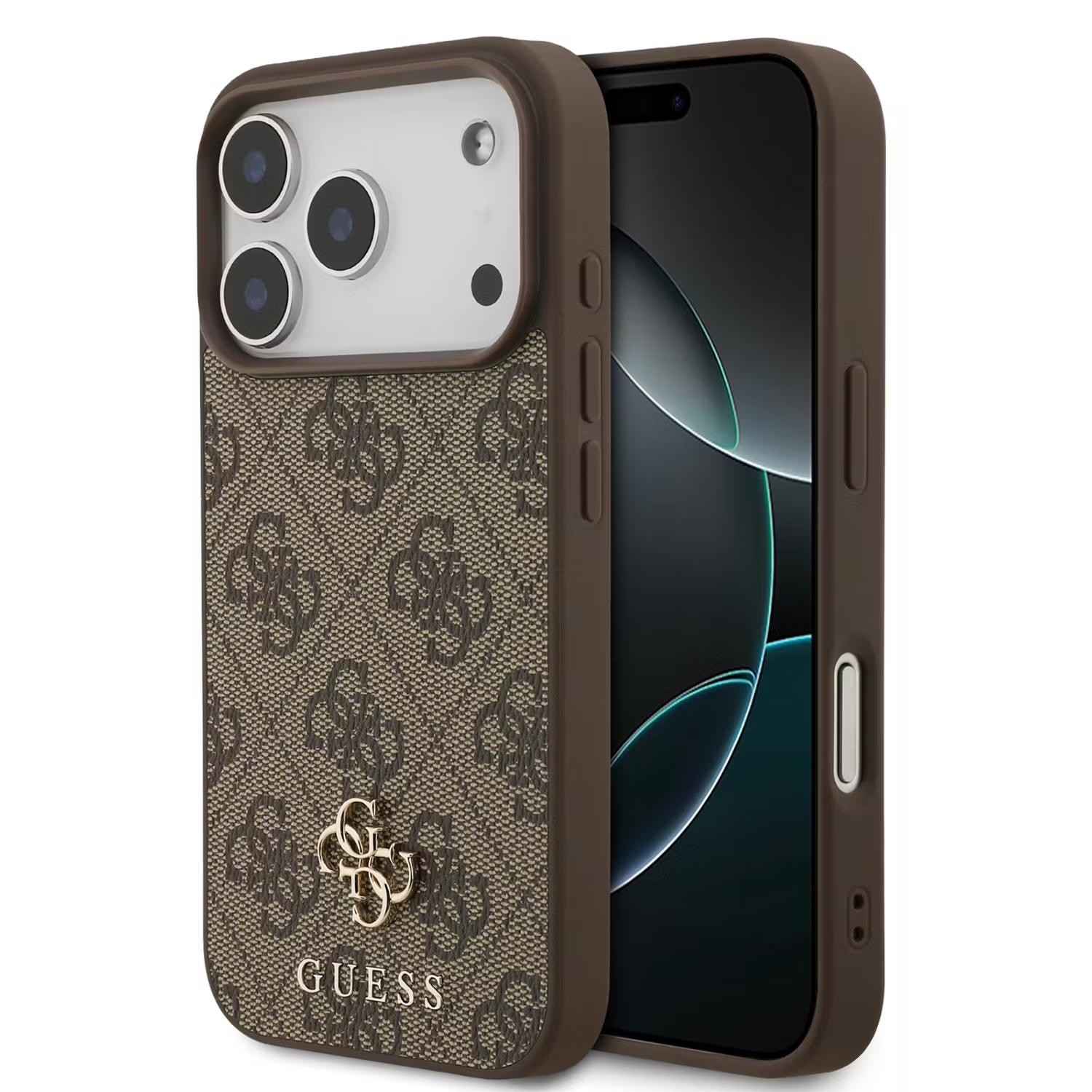Чехол Guess для iPhone 17 Pro PU 4G Small metal logo, MagSafe, Коричневый
