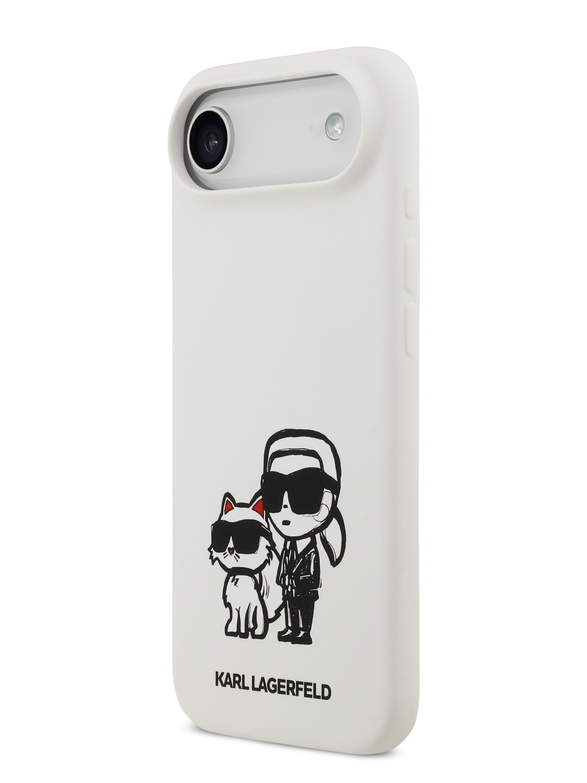 Чехол Lagerfeld iPhone Air Liquid Silicone Sketch Karl&Choup Metal cam Hard White, MagSafe, Белый