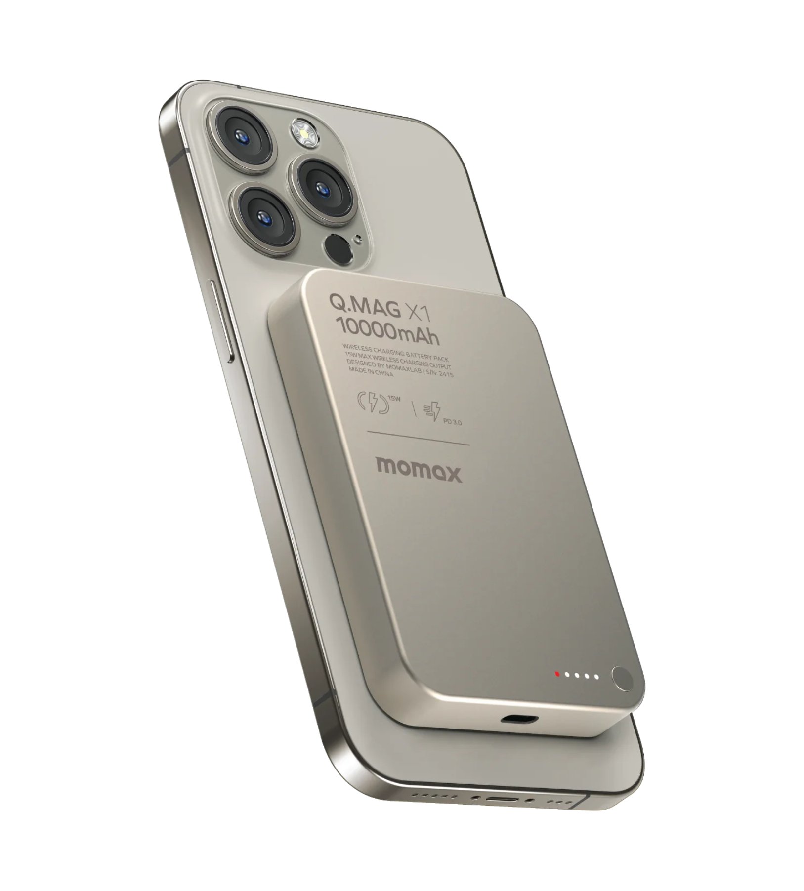 Power Bank Momax Q.MAG X1 10000 мА·ч,, Титан