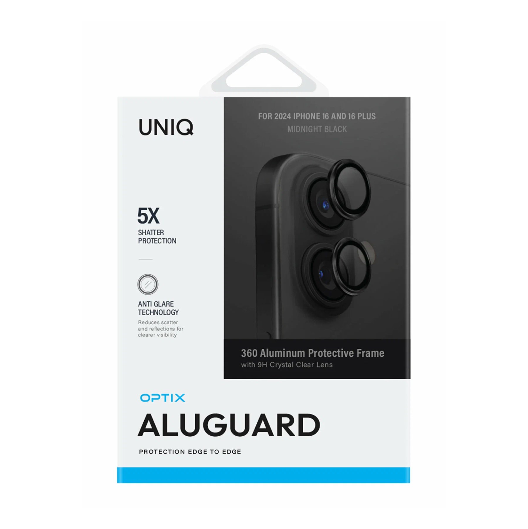 Стекло Uniq OPTIX Camera Lens AluGuard для iPhone 16/16 Plus, Черное