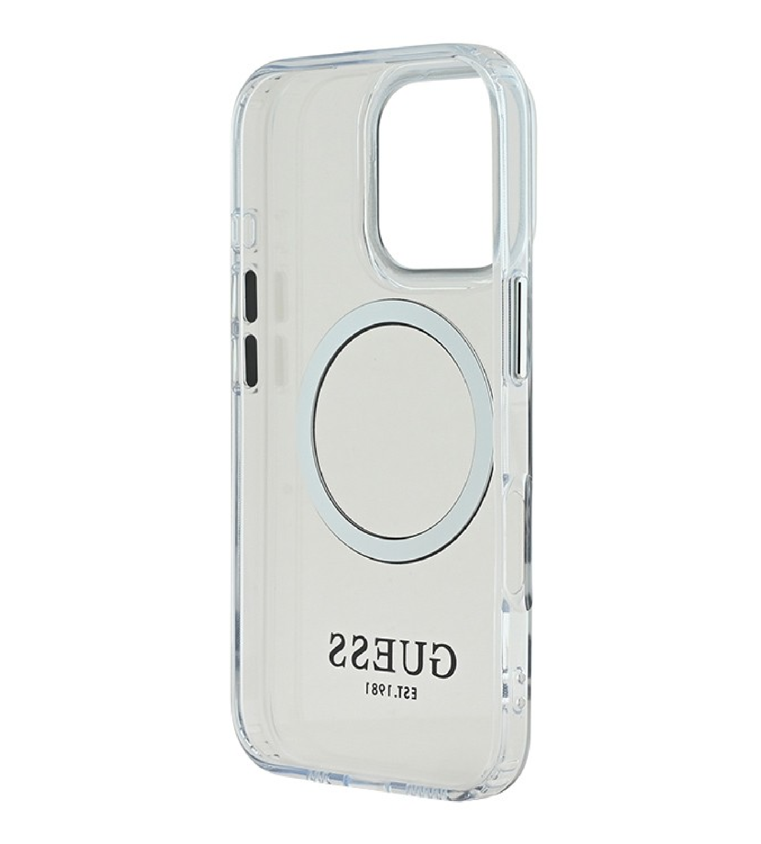 Чехол Guess PC/TPU Metal outline Hard с MagSafe для iPhone 16 Pro Max, Прозрачный/серебристый
