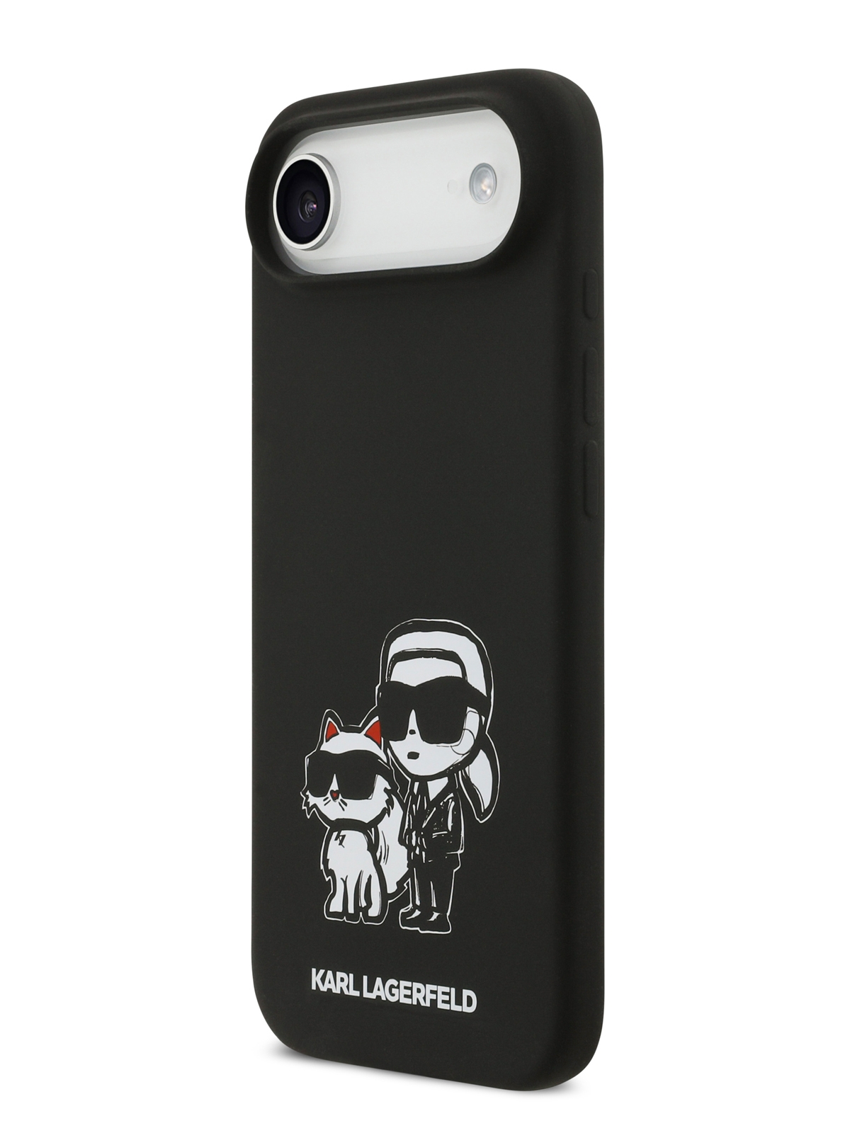 Чехол Lagerfeld iPhone Air Liquid Silicone Sketch Karl&Choup Metal cam Hard Black, MagSafe, Черный