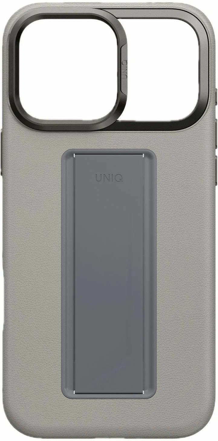 Чехол Uniq для iPhone 17 Pro Max чехол Heldro PRO Leatherette + FlexGrip & Camera stand, MagSafe, Глинистый