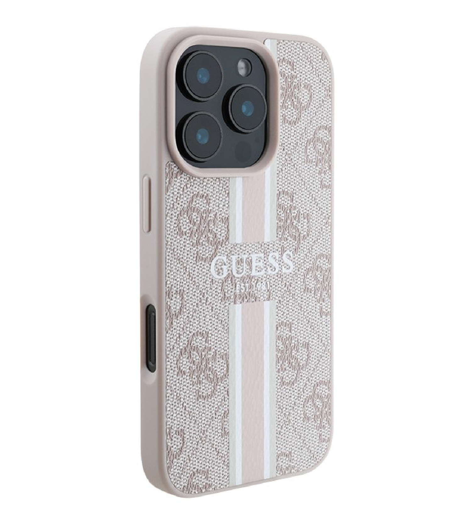 Чехол Guess PU 4G Stripes Hard с MagSafe для iPhone 16 Pro Max, Розовый