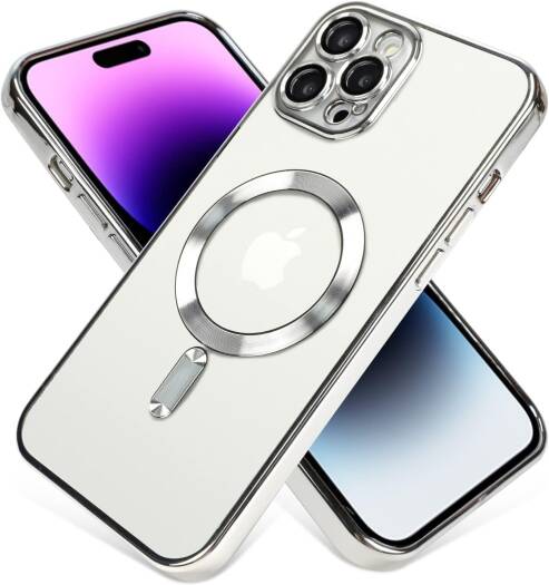 Чехол прозрачный Magnetic Series для iPhone 16 Pro Max, Серебристый