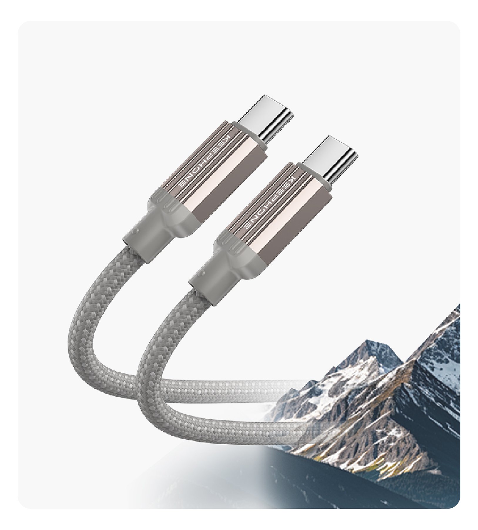 Keephone Pitta Type-c – Type-c Charge, PD 60W & Data Sync Woven, 120 см, Белый