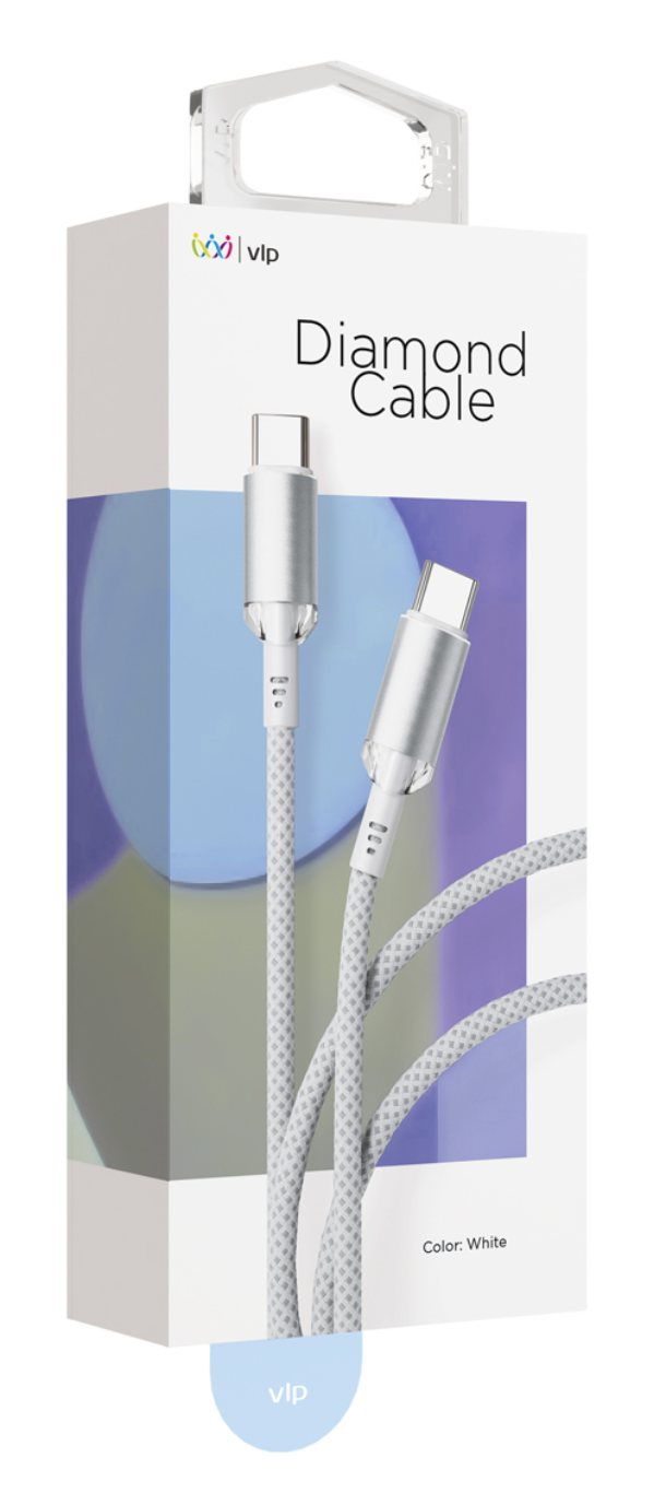 VLP Diamond Cable USB C - USB C, 1.2м, Белый