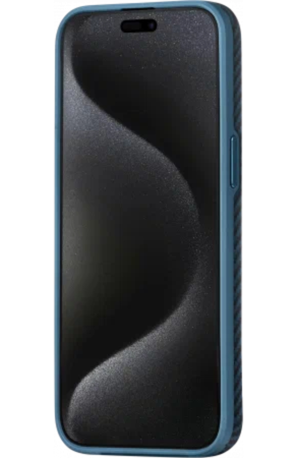 Усиленный чехол PITAKA MagEZ Pro 4 для iPhone 15 Pro 6.1", Черный/Синий (Черный/Синий Twill) 1500D