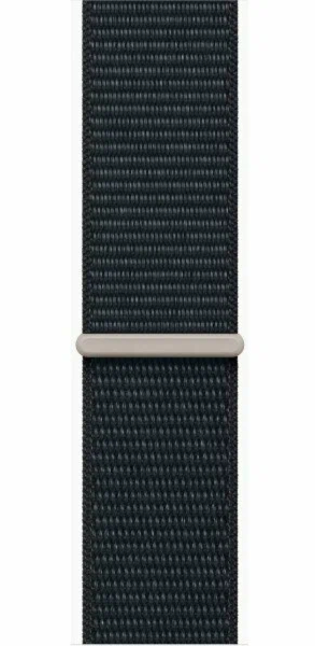 Apple Watch SE 2024, 44 мм, корпус из алюминия цвета «темная ночь», спортивный ремешок Loop цвета «темная ночь», MXEP3