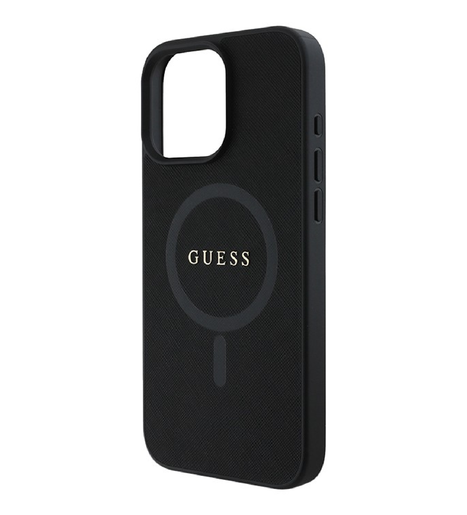 Чехол Guess PU Saffiano with metal logo Hard с MagSafe для iPhone 16 Pro Max, Черный