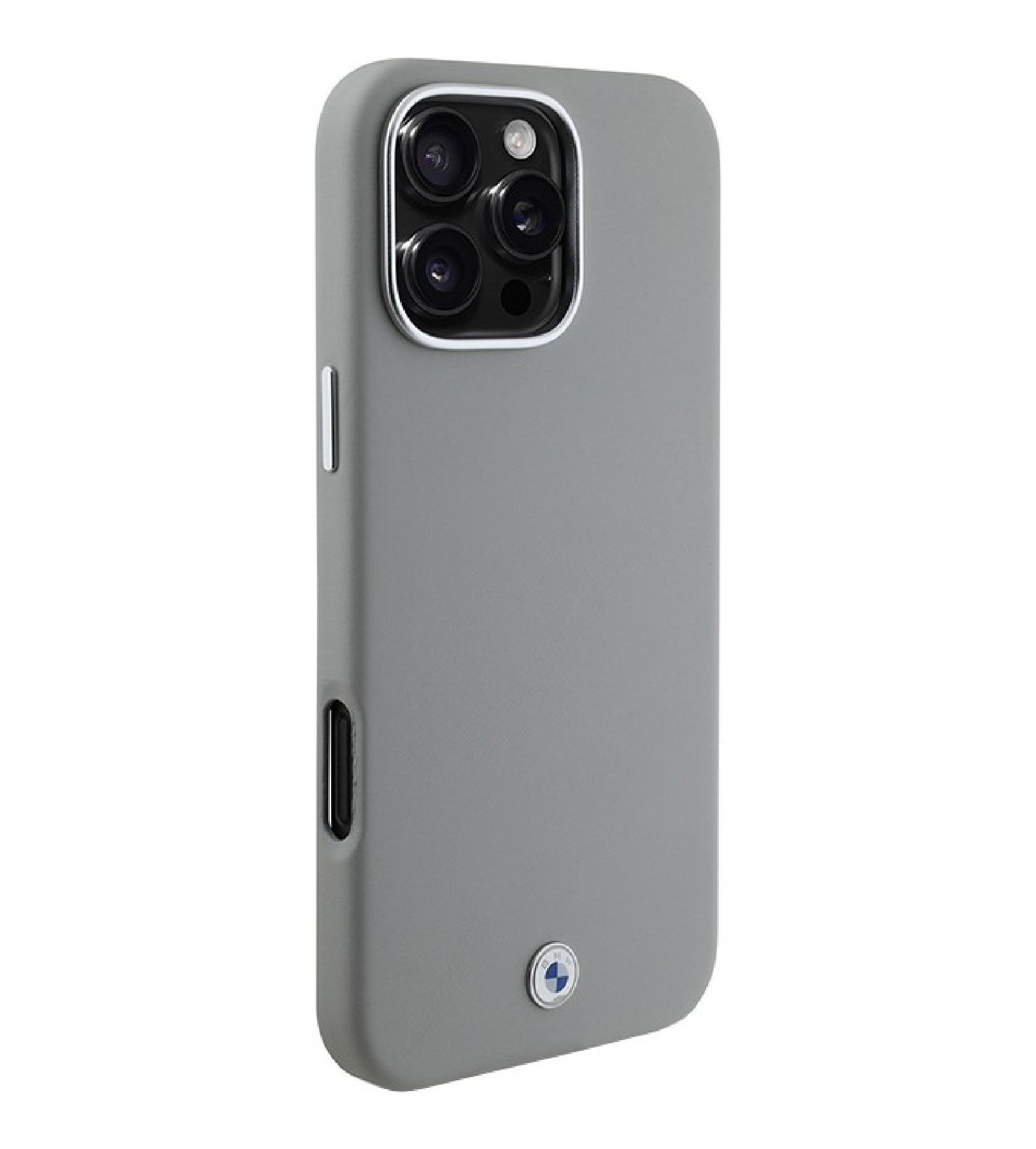 Чехол BMW Signature PU Full Wrapped Metal logo & Camera с MagSafe для iPhone 16 Pro Max, Серый
