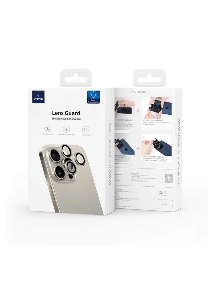 Защитные линзы WiWU Falcon на камеру iPhone 16 Pro/16 Pro Max, Серый