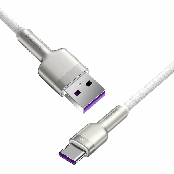 Baseus Cafule Series Metal Data Cable USB-A to Type-C PD 66W, Белый