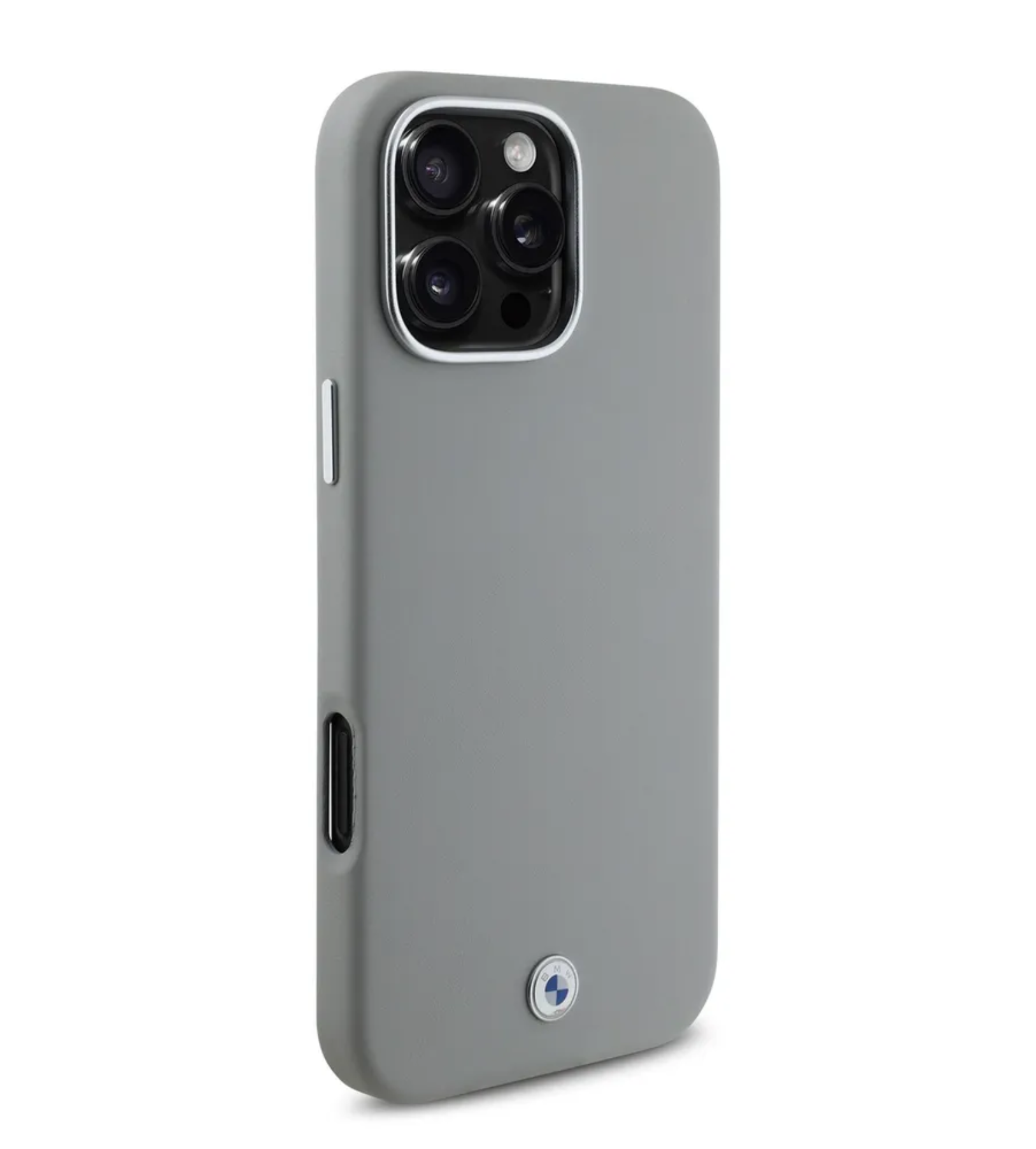 Чехол BMW Signature PU Full Wrapped Metal logo & Camera с MagSafe для iPhone 16 Pro, Серый