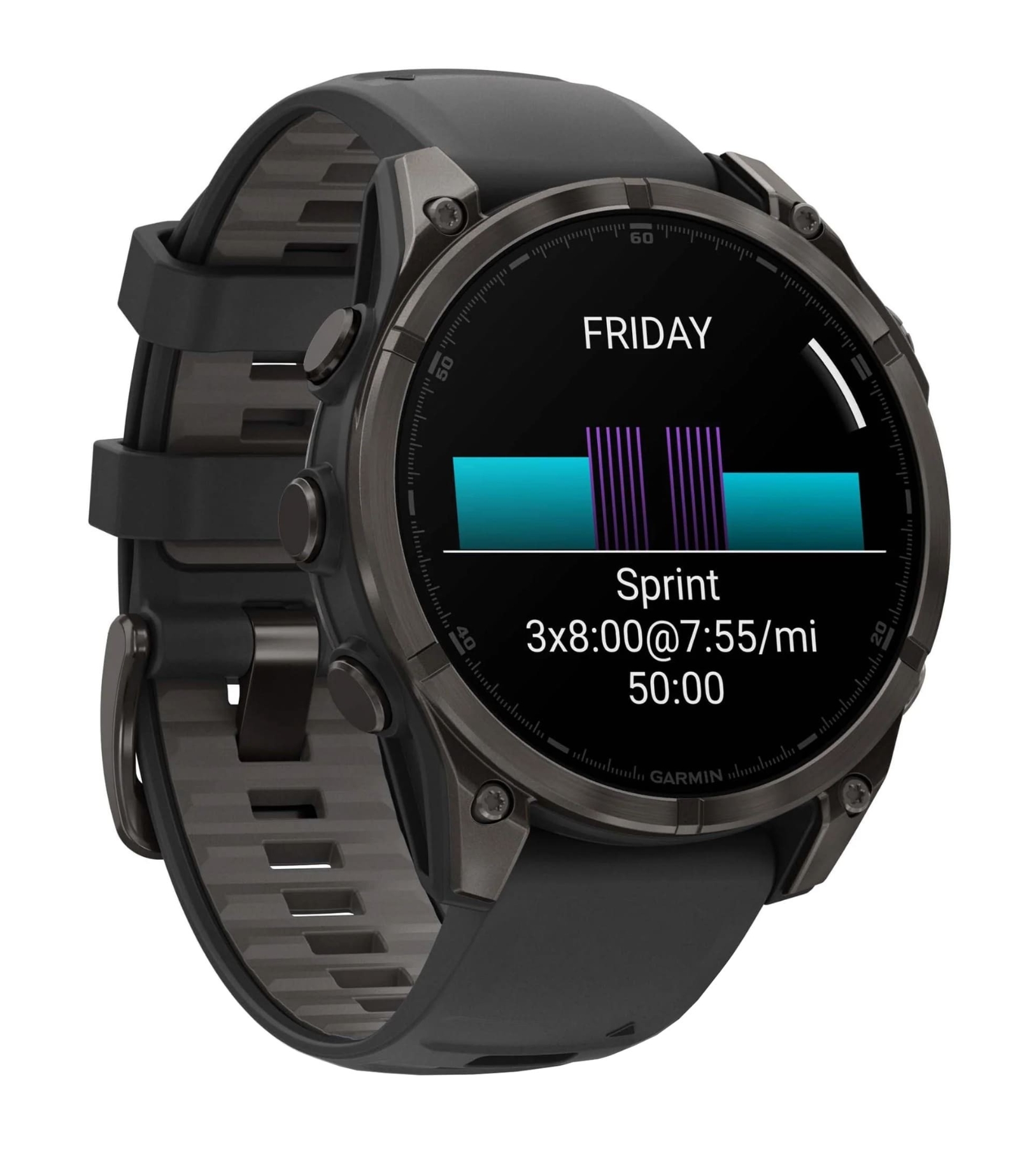 Garmin Fenix 8, 47 мм, AMOLED, Сапфир карбоново-серый DLC титан, С силикономым ремешком, Черный