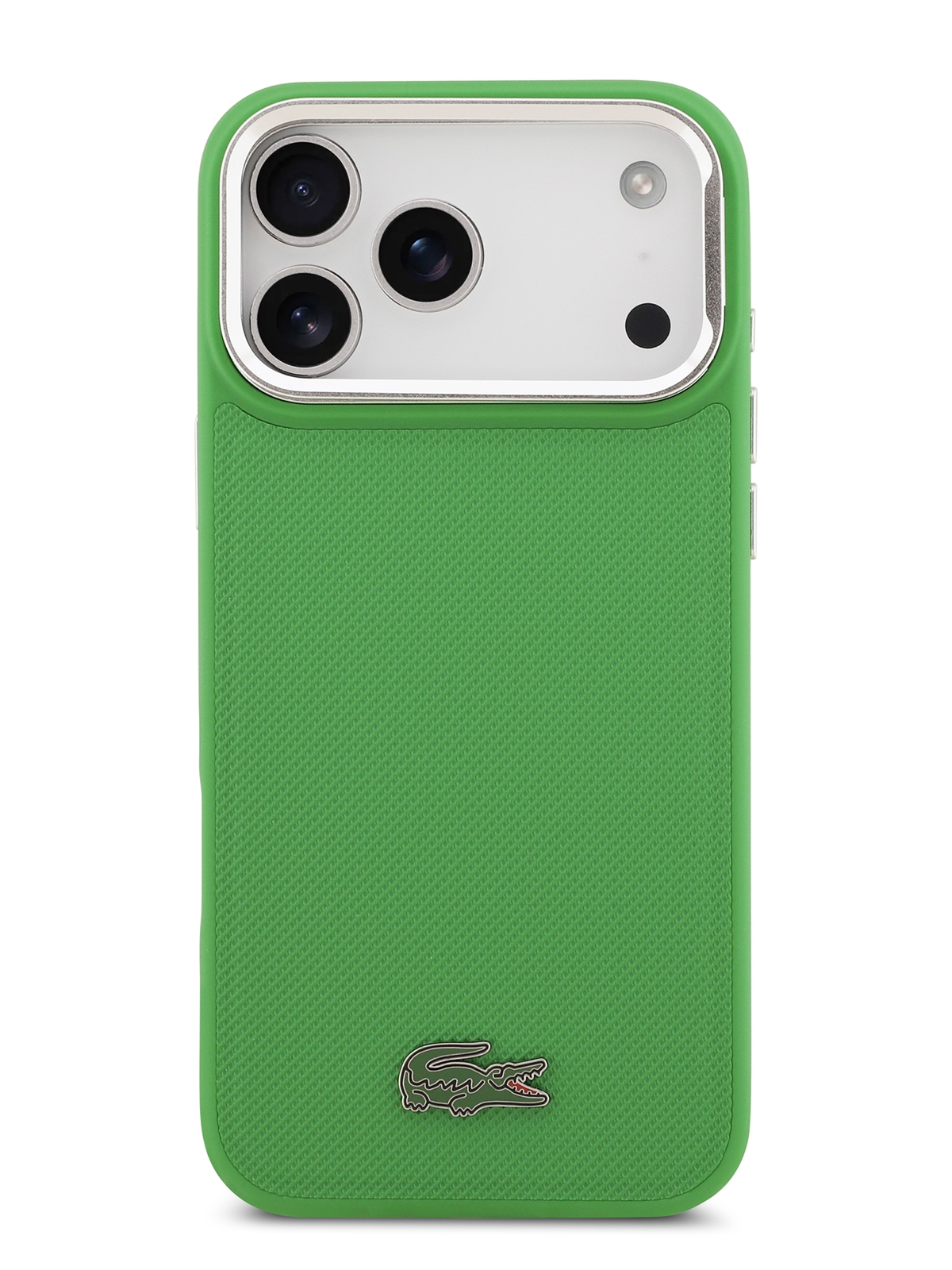 Чехол Lacoste для iPhone 17 Pro Max PVC Lacquer Metal logo with Camera Stand Hard, MagSafe, Зеленый