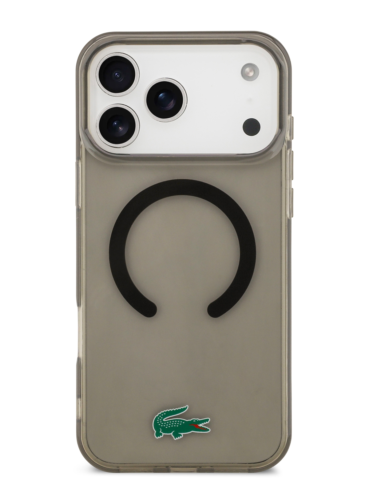 Чехол Lacoste для iPhone 17 Pro Max IML Croc logo Hard (MagSafe), Прозрачный черный