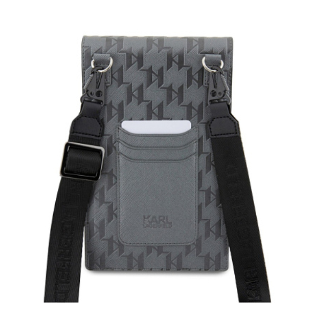 Сумка для смартфонов Lagerfeld Wallet Saffiano Monogram, Серебристый