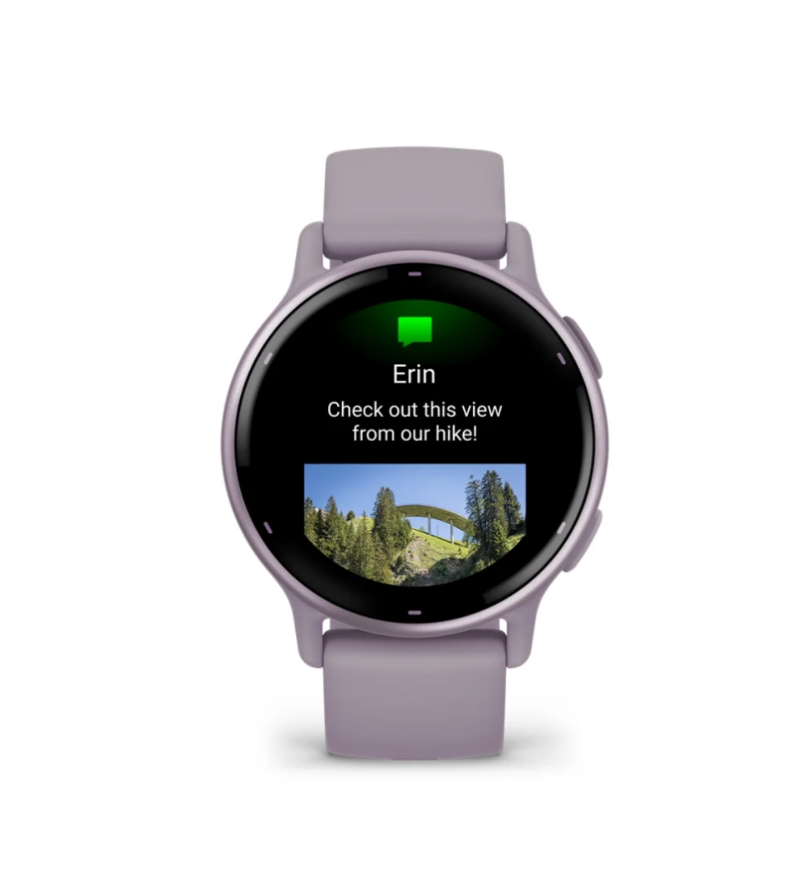 Garmin Vivoactive 5 Metallic Orchid, алюминиевый ободок с корпусом цвета орхидеи и силиконовым браслетом