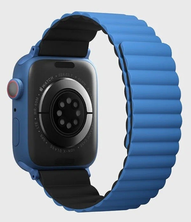 Ремень силиконовый Uniq REVIX для Apple Watch 42/44/45/49мм, Синий/Черный