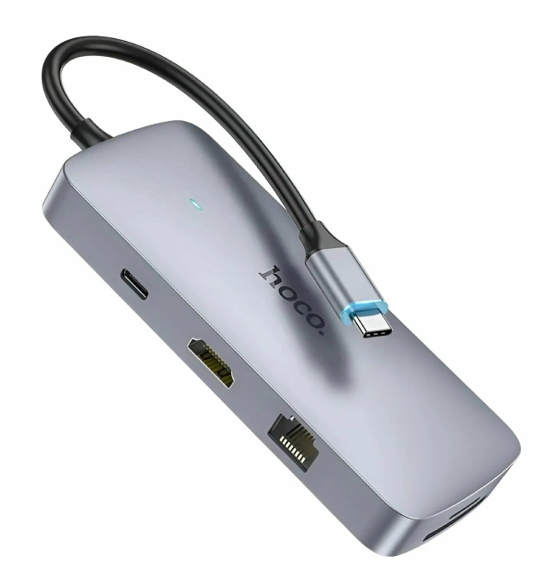 Hoco HB32 Season Type-C 8-in-1 100W Металл, Серый