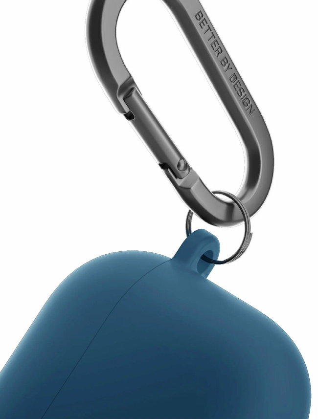 Чехол Uniq NEXO Силикон + карабин + Sports ear hooks для Airpods 4, Тихоокеанский голубой