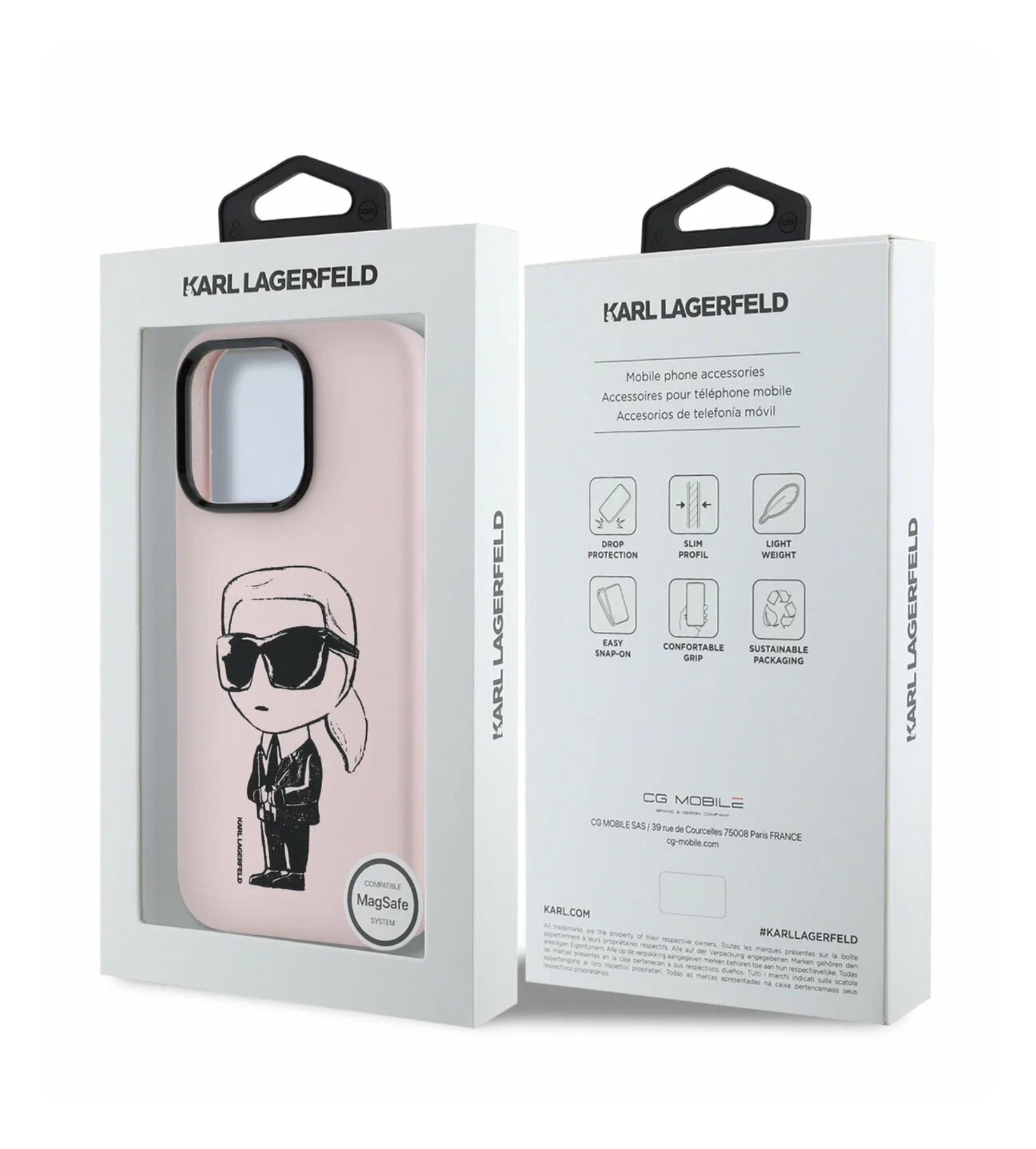 Чехол Lagerfeld Liquid Silicone NFT Graffiti Karl Ikonik Hard Pink (MagSafe) для iPhone 16 Pro Max, Розовый